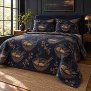 Midnight Ramen Ramen Lovers Quilt Set, angled ramen lovers bedroom view