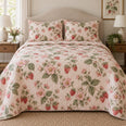 Pink Blossom Berry Strawberry Lovers Quilt Set