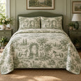 Sage Stable Toile Horse Country Toile Quilt Set