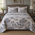 Slate Creek Toile Horse Country Toile Quilt Set