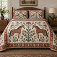 Terracotta Folk Garden Horse Folk Garden Quilt Set
