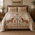 Copper Folk Bloom Horse Folk Garden Quilt Set