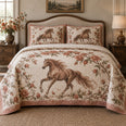 Copper Rose Trail Horse Romantic Rose Quilt Set