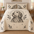 Linocut Portrait Doodle Goldendoodle Quilt Set