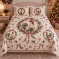 Coquette Christmas Rooster Quilt Set