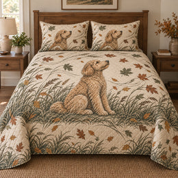 Windward Doodle Goldendoodle Autumn Quilt Set