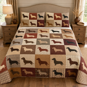 Dachshund Dog Rustic Farmhouse Quilt Set