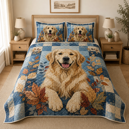 Golden Retriever Quilt Set