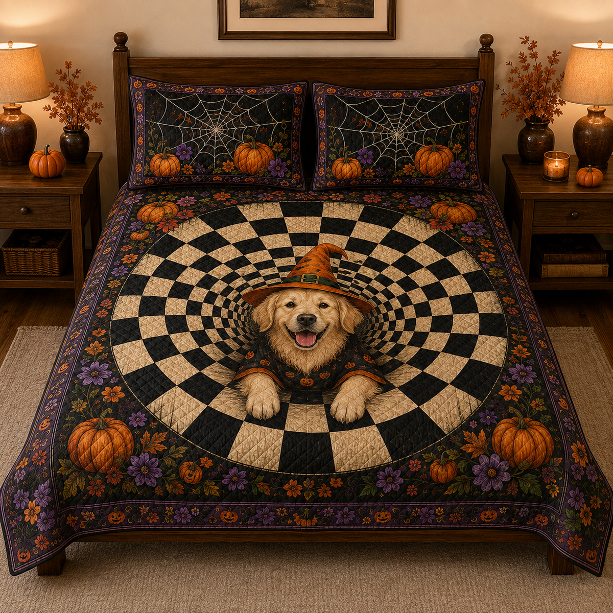 Golden Retriever Deep Well Quilt Set