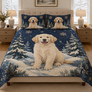 Golden Retriever Christmas Quilt  Set