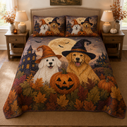 Golden Retriever Halloween Quilt Set