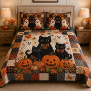 Halloween Black Cat Quilt Set Decor – additional view 1