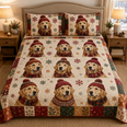 Golden Retriever Christmas Quilt Set