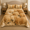 Golden Retriever Puppies Quilt Set