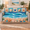 Ocean Waves Seashells Sofa Cover, Decorative Couch Protector, Gift for Beach Lovers