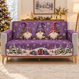 Purple Christmas Gnomes Sofa Cover, Decorative Couch Protector, Gift for Gnome Lovers