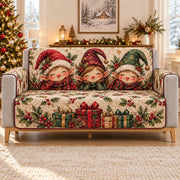 Christmas Gnome Trio Gifts Sofa Cover, sofa mockup