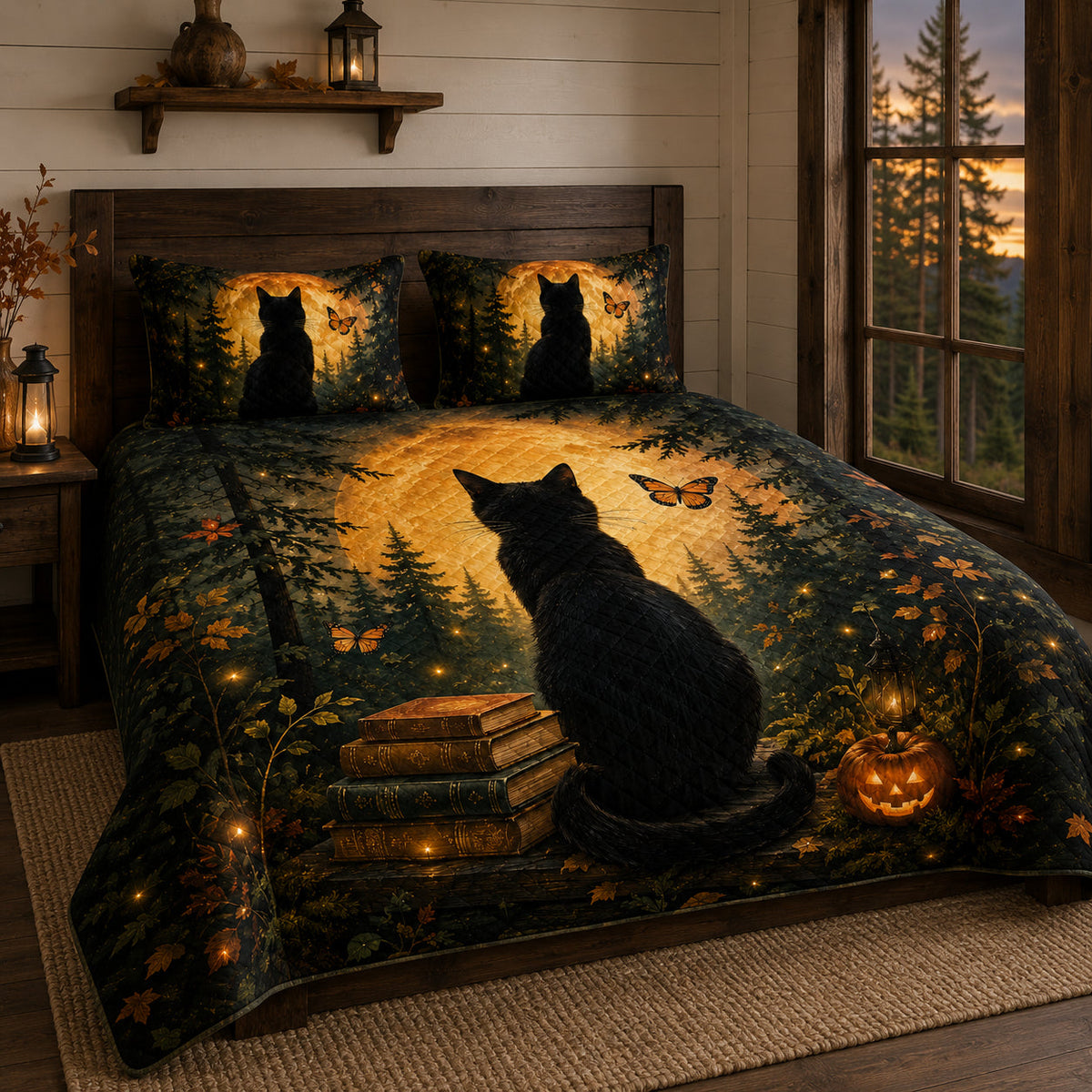 Black Cat Halloween Quilt Set – additional view 1
