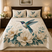 Hummingbird Magnolia Floral Quilt Set – additional view 1
