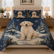 Golden Retriever Christmas Quilt  Set