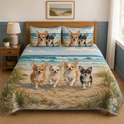 Chihuahua Puppies Running Beach Quilt Set – additional view 1