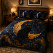 Black Cat Crescent Moon Quilt Set – additional view 1
