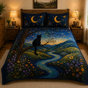 Black Cat Moonlight Garden Quilt Set – additional view 2
