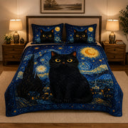 Black Cat Starry Night Quilt Set – additional view 2