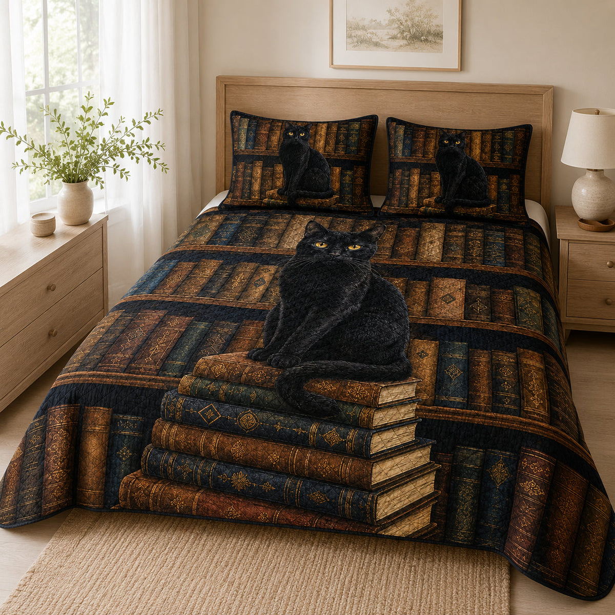 Black Cat Library Quilt Set – additional view 1