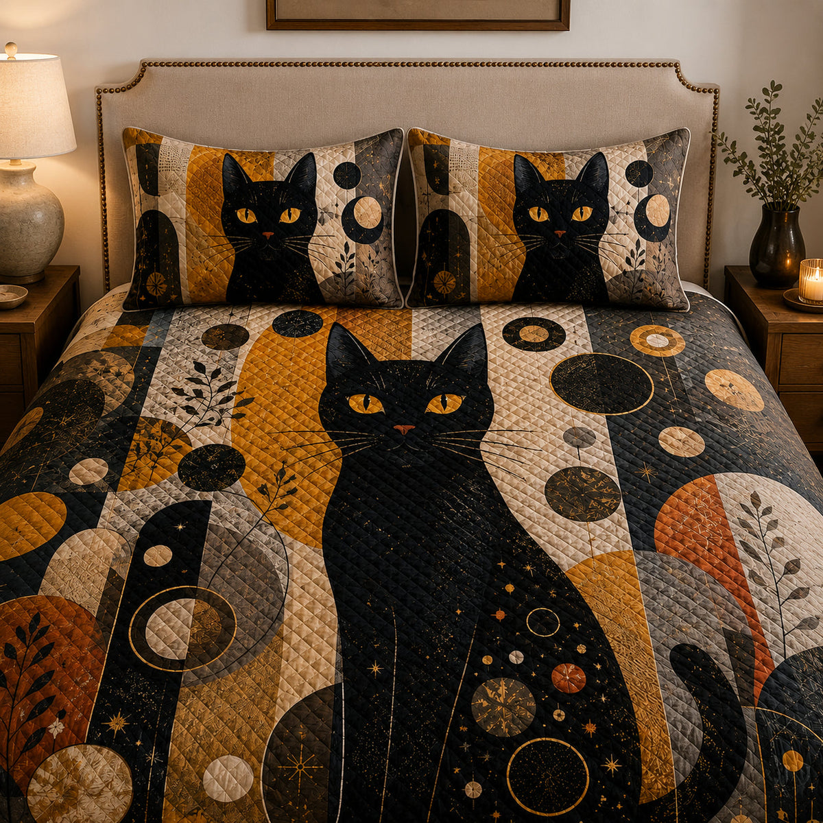 Black Cat Abstract Quilt Set – additional view 1