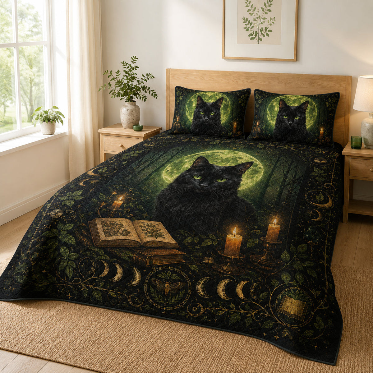 Black Cat Moonlight Quilt Set – additional view 1