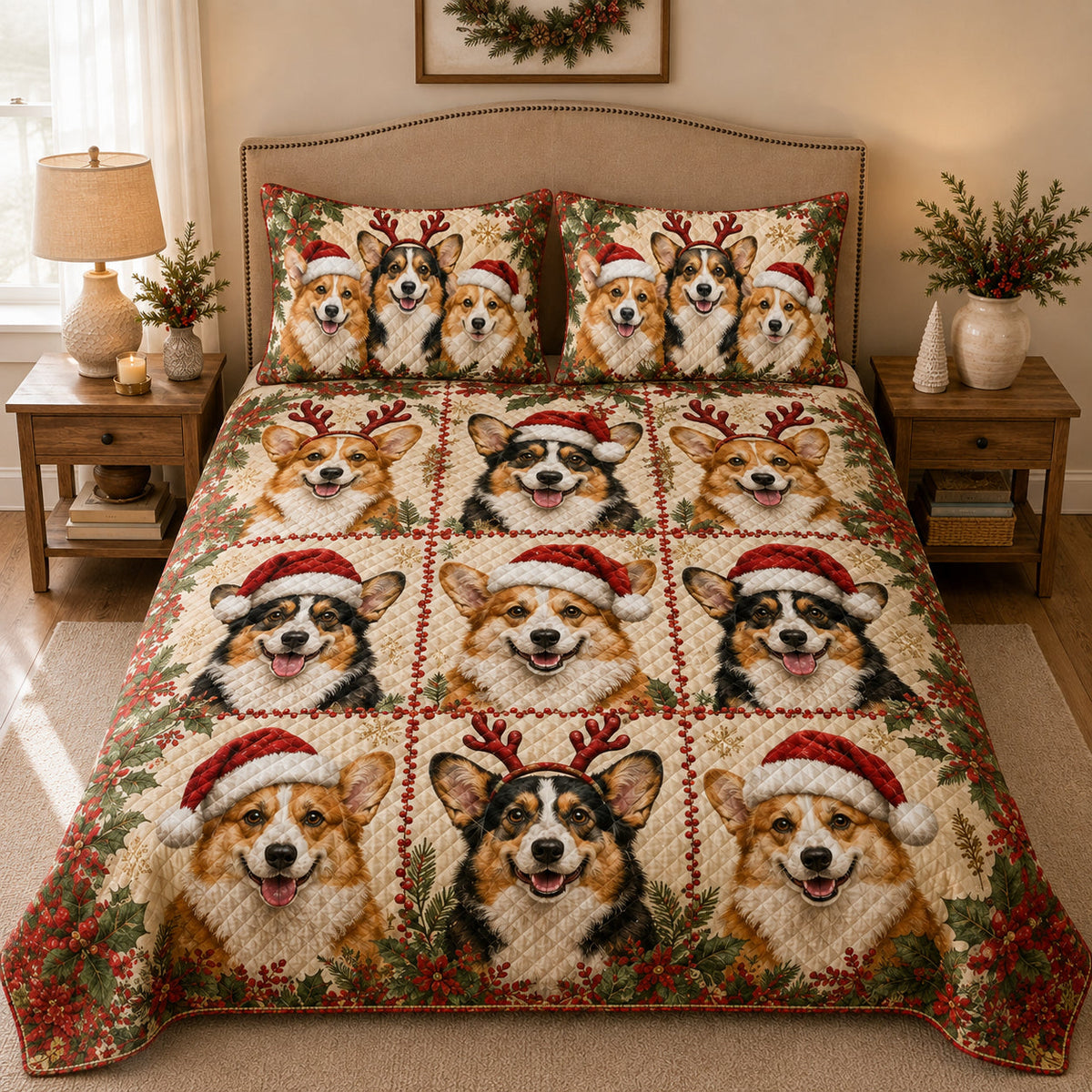 Christmas Corgi Quilt Set – additional view 1