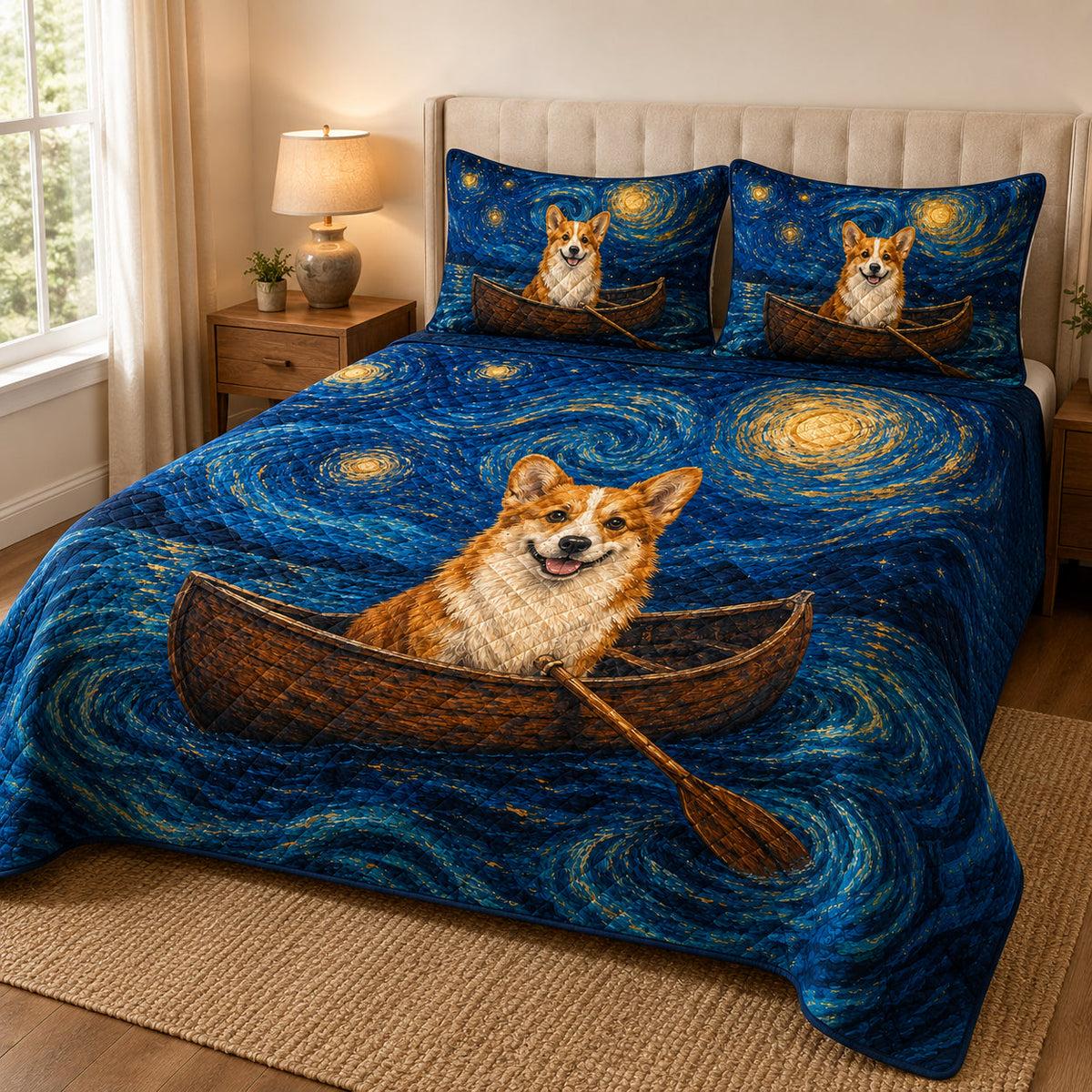 Corgi Starry Night Quilt Set Gift – additional view 1