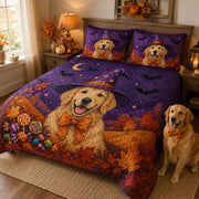 Golden Retriever Witch Halloween Quilt Set – additional view 1