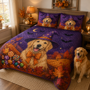 Golden Retriever Halloween Quilt Set