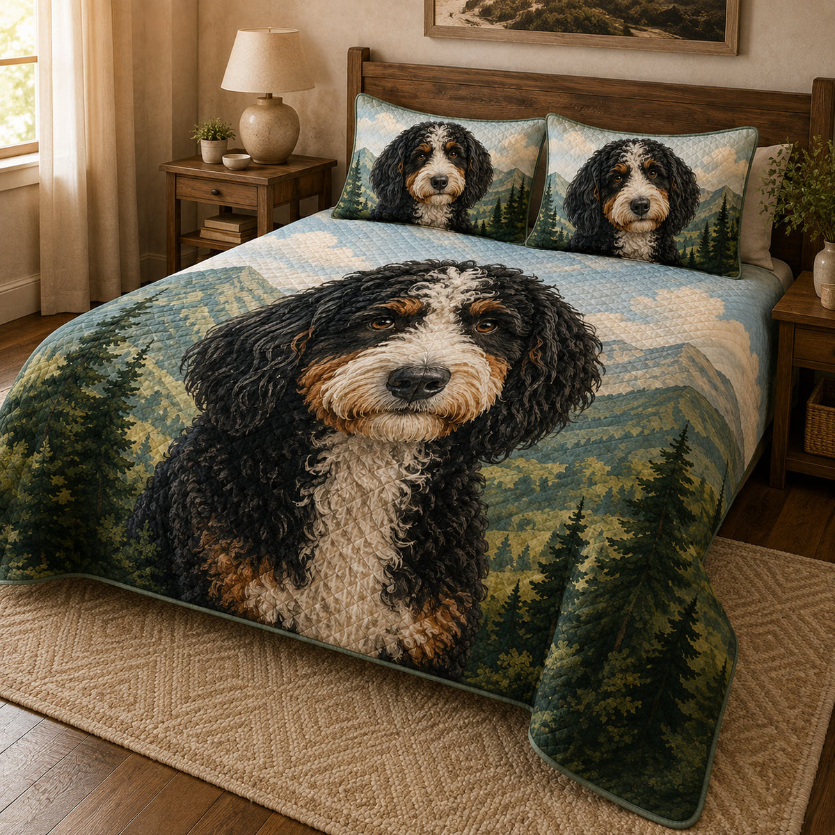 Bernedoodle Rustic Mountain Quilt Set – additional view 1