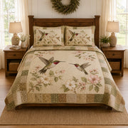 Hummingbird Floral Patchwork Quilt Set – additional view 1