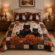 Halloween Black Cat Quilt Set Decor – additional view 2