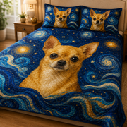 Chihuahua Starry Night Dog Quilt Set