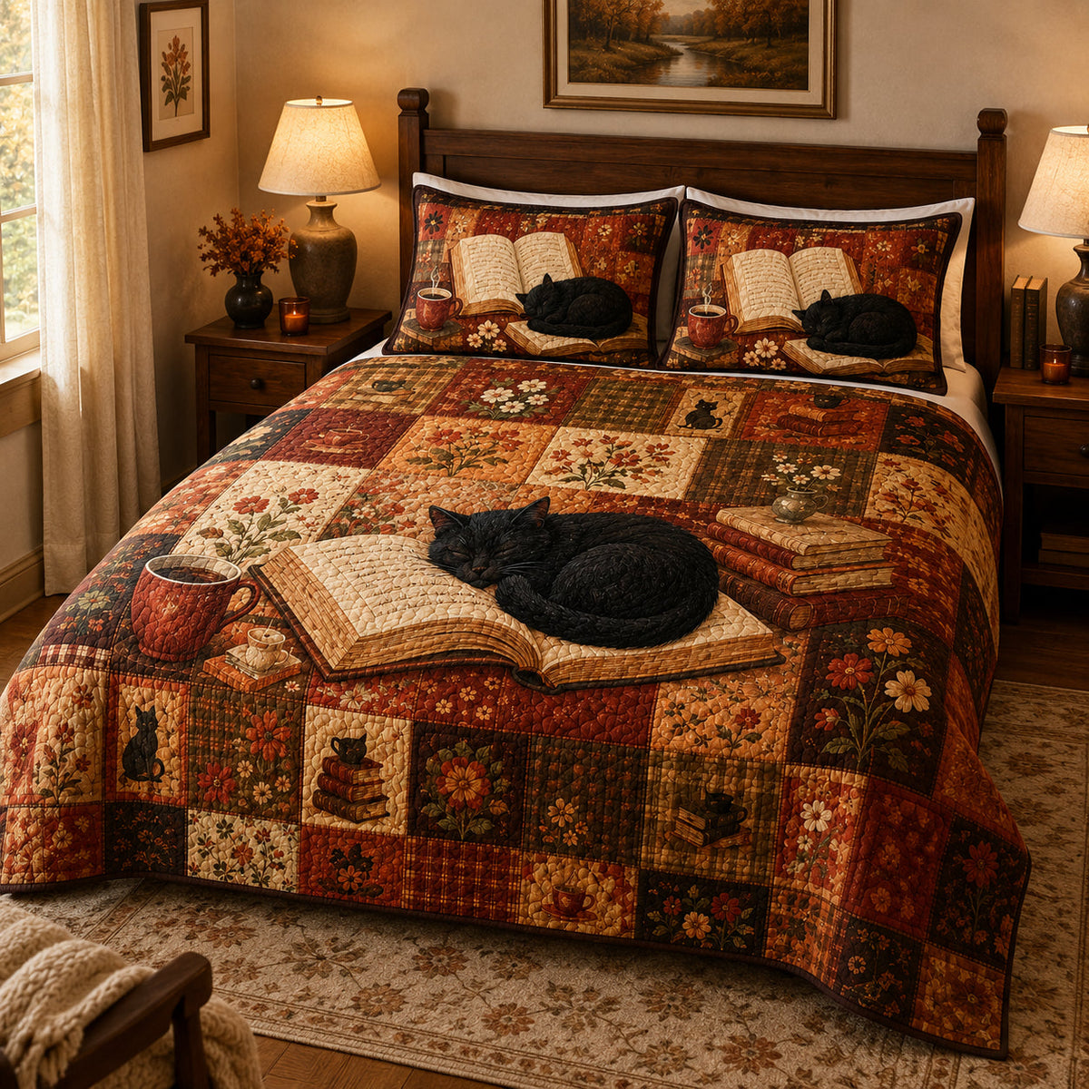 Black Cat Book Lover Quilt Set – additional view 2