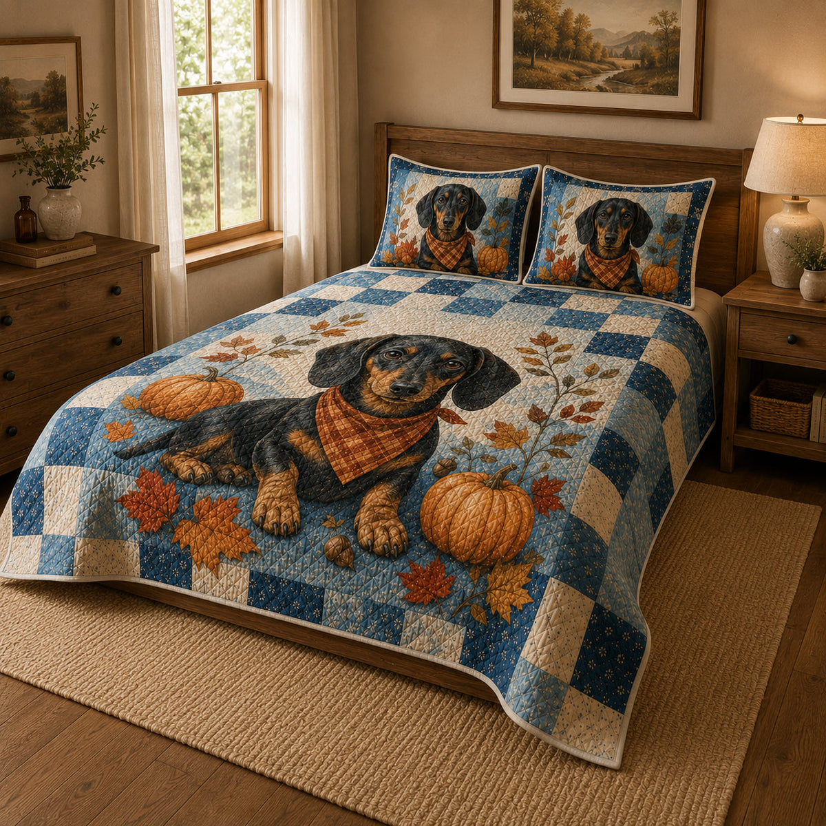 Dachshund Fall Quilt Set – additional view 1