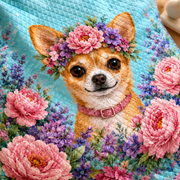 Floral Chihuahua Peony Garden Quilt Set
