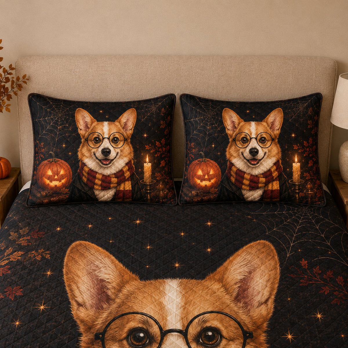 Corgi Halloween Quilt Set – additional view 2