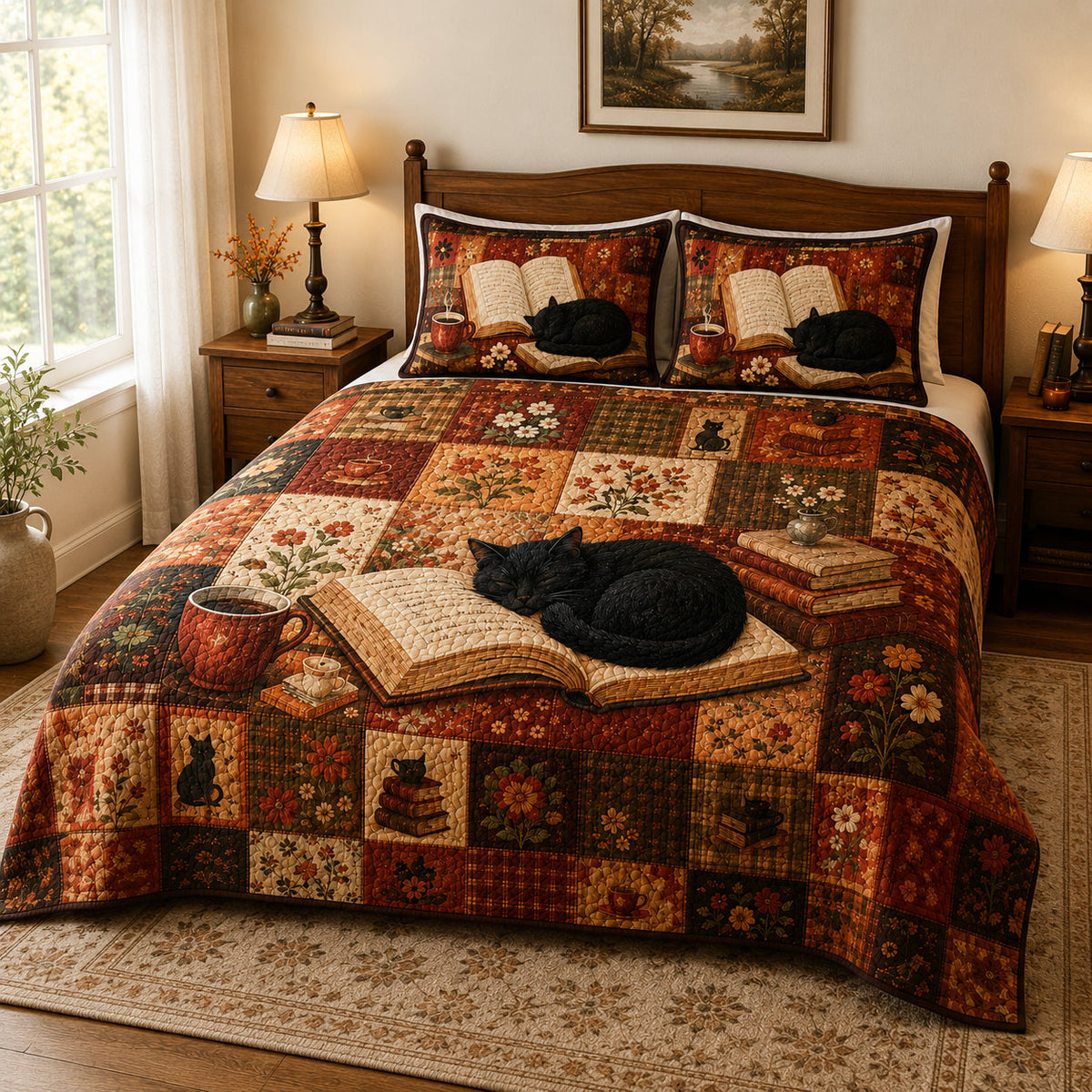 Black Cat Book Lover Quilt Set – additional view 3