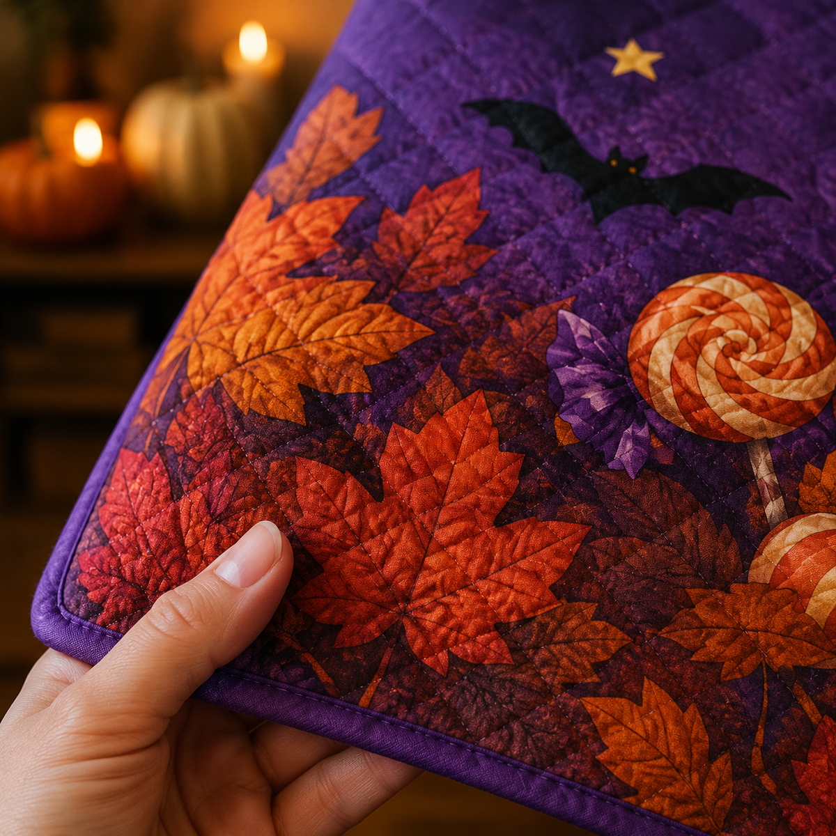 Golden Retriever Halloween Quilt Set