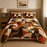 Modern Abstract Dachshund Quilt Set – additional view 2