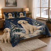 Golden Retriever Christmas Quilt  Set