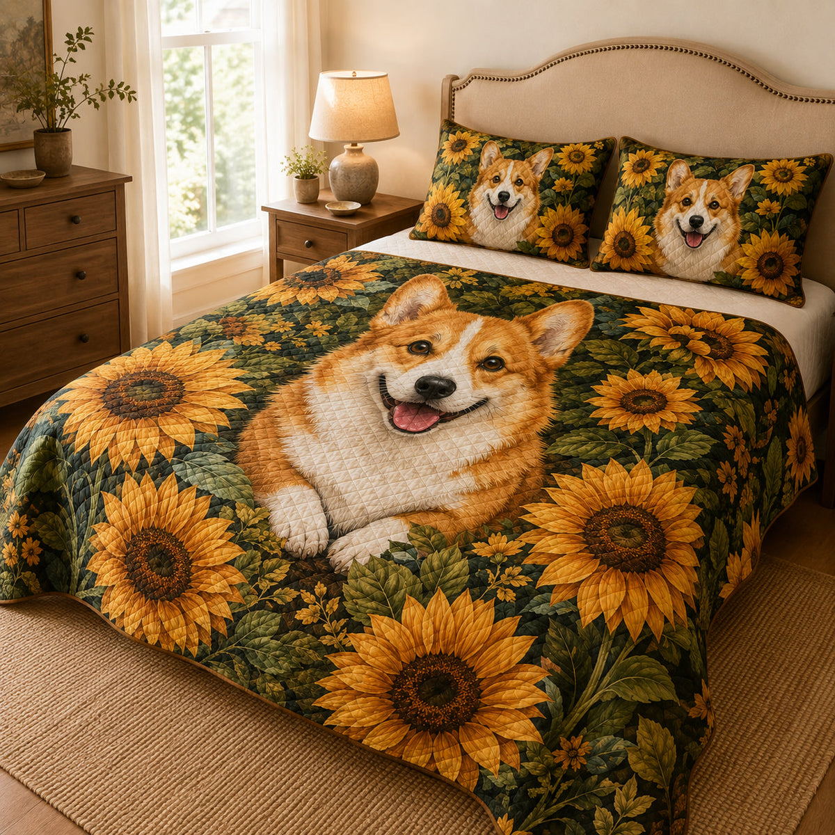 Corgi Sunflower Quilt Set – additional view 2