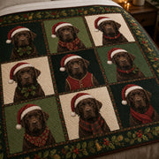 Chocolate Labrador Christmas Plaid Quilt Set – additional view 2