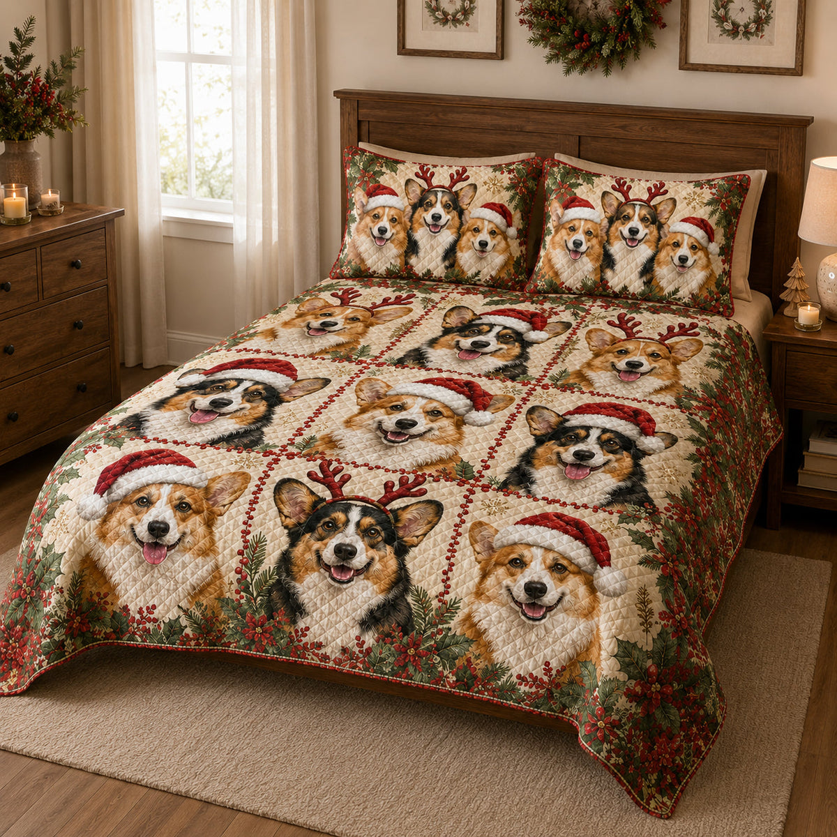 Christmas Corgi Quilt Set – additional view 2